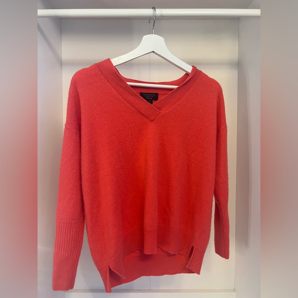 |Charter Club Cashmere Coral Fuzzy Sweater|